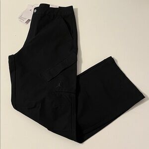 Nike Jordan Utility Pants Womens M Cargo Pockets Wide Leg Black 30x30 NWT